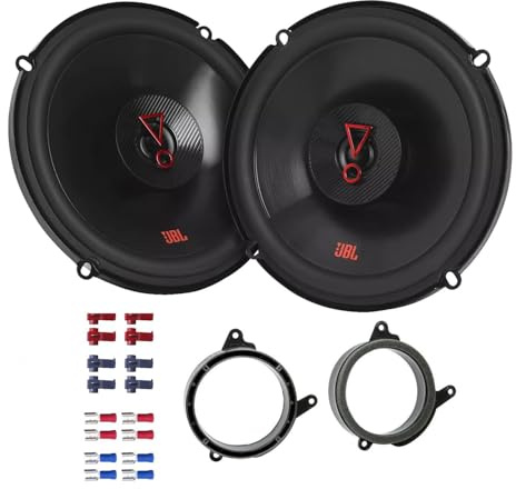 JBL Stage3 627F Lautsprecher mit Einbauset passend für Mercedes E-Klasse Limo (W210) 1995-2002 Türen vorne 450W 165mm 2 Wege Koax