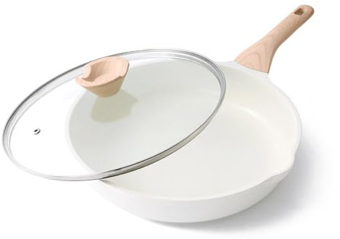 Kordisen 32 cm Keramik Bratpfanne mit Deckel, Antihaft Keramik Pfanne Induktion, Gesund und Ungiftig, PFOA und PFAS frei