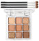 EONFAVE Lidschatten Palette - 9 Farben Schokolade Braun Lidschatten Weicher Matter Schimmer Eyeshadow Palette - Wasserdicht Hochpigmentiert Metall-Blitz Augen Make-up Mit 3 Bürsten (Schokolade)
