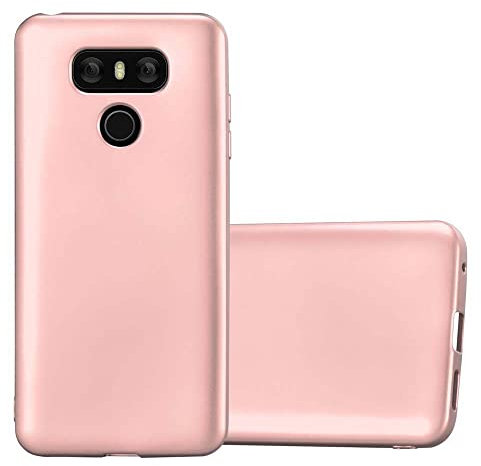Cadorabo Hülle kompatibel mit LG G6 Schutzhülle TPU Silikon Case Metallic Design Slim Kratzfest Weiche Gummi mit Rundumschutz Case Hülle für LG G6 in Rosa