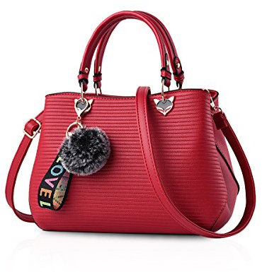 Nicole&Doris Exquisite Damen-Handtaschen Schultertasche Crossbody aus PU-Leder, burgunderrot (Rot) - ND-TX008