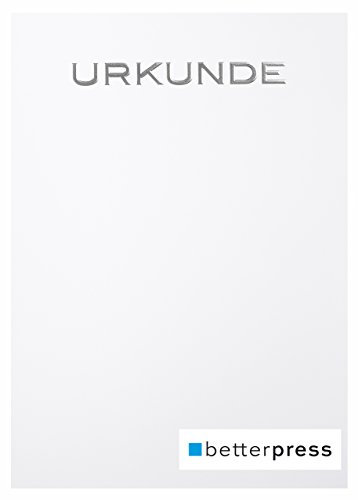 Urkunden Vordrucke geprägt Reliefprägung 200 g/m² din a4 10 Stück weiß Betterpress (Silber)