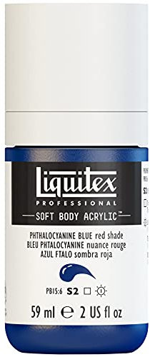 Liquitex 1959314 Soft Body - Pintura acrílica, color azul fosforescente (tono rojo), botella dosificadora de 59 ml