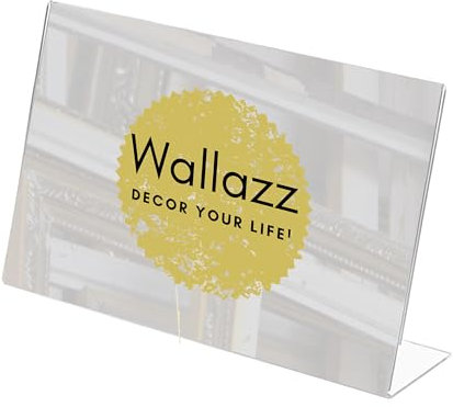 Wallazz Espositore in Plexiglass 10x15 con Supporto - Porta Menu Trasparente - Portafoto Da Tavolo Orizzontale - Espositore Pubblicitario - Cornice Orizzontale per Brochure, Depliant, Volantini