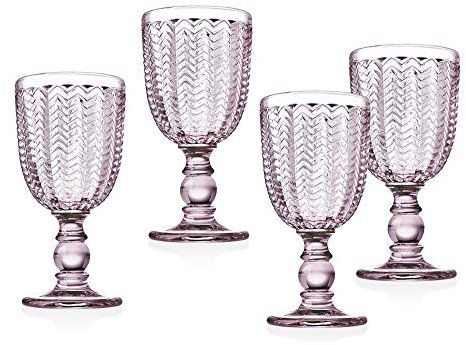 Twill Rotweinkelch Getränkebecher von Godinger - Rose Pink - 10 oz - 4 Stück