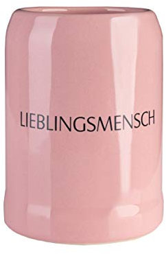 Rosa Krug Proseccokrug aus Steingut, 0,33l mit Aufschrift LIEBLINGSMENSCH