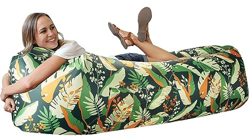 WEKAPO Aufblasbare Liege, Luftsofa, Hängematte, tragbar, wasserdicht, luftauslaufsicher, ideale Couch für Hinterhof, See, Strand, Reisen, Picknicks und Musikfestivals, Camping-Kompressionssäcke