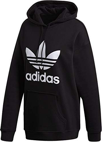Adidas Adicolor Trefoil H, Felpa con Cappuccio Donna, Nero (Black/White), 40