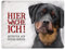 Metallschild XL mit Rottweiler Motiv und Spruch: Betreten auf eigene Gefahr - Hier wache ich!