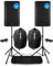 Vonyx VSA12 Active DJ Speakers Pair 1600W Bi-Amplified PA System with Stands, Protective Bags and Cables - 12 Inch Powered Speaker Set for Live Sound, Stage Events & Mobile DJs