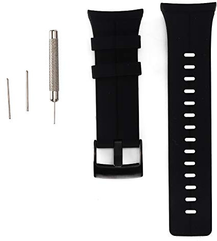 EVTSCAN Bracelet de Montre, pour SUUNTO Spartan Ultra Bracelet/Bracelet en Caoutchouc de Silicone de Remplacement pour Montre SUUNTO Spartan Ultra - Noir, avec Outils de Tournevis