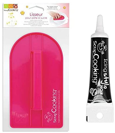 Spatola para modellare la Pasta di zucchero + penna per glassa nera