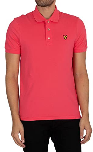 Lyle & Scott Homme Polo en Coton Bio, Electric Pink, L