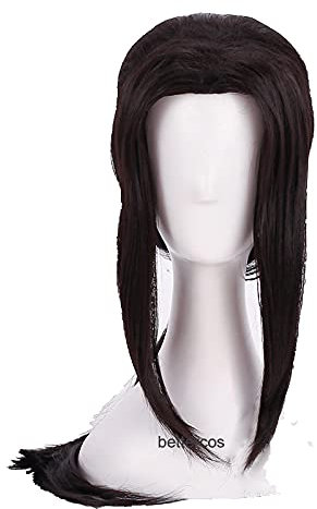 WHBHD Uchiha Itachi Cosplay Perücken 60cm langes schwarz gestaltete hitzebeständige synthetische Haarperücke + Perücke-Kappe