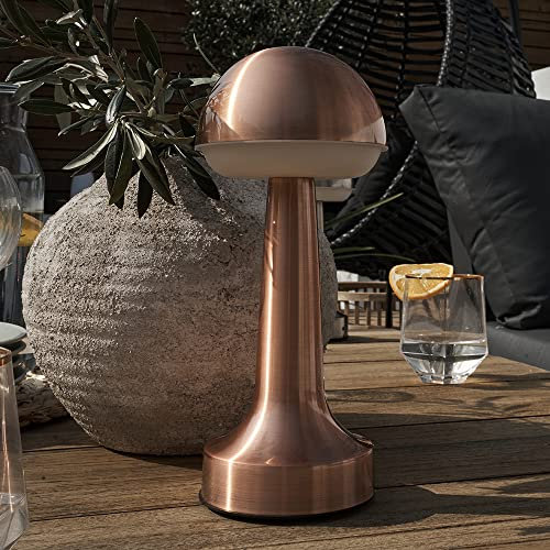 MiniSun | Contemporary Wireless Copper Touch Table Lamp with an Integrated Rechargeable LED Mood Light | Table Lamps, Home Décor & Improvement Essential