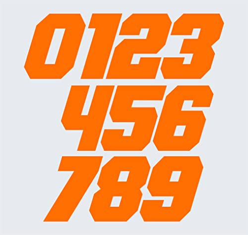 DualColorStampe Adesivi Numeri Moto Motocross armadietto palestra spogliatoio camera hotel casco moto cassetta della posta stickers COD.0245(Arancione)