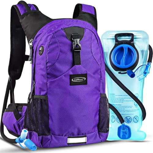 Lunidry Trinkrucksack Fahrradrucksack mit Trinkblase 2L Wasserdicht Sportrucksack, 20L Hydration Rucksack Herren Damen Outdoor Laufrucksack Tagesrucksack Wanderrucksack für Camping Ski MTB Fahrrad