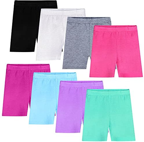 Auranso 8er Set Radlerhose Kinder Mädchen Kurze Leggings Shorts Unterhosen Sport Tanz für 2-10 Jahre 4-5 Jahre Mehrfarbig 1