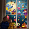 Xnova Pegatinas de Ventana de Halloween Doble Cara Pegatinas de Halloween Decoración Adherencia Estática Calcomanías 10 Hojas Linda Bruja Monstruo Reutilizables DIY para Hogar Tienda y Escuela