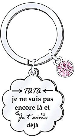 POIUYTRE Cadeau Porte-clés Tata Cadeaux Femme Anniversaire Noel Porte-clés Femme Cadeau Tante Original Idee Cadeau Tante Annonce Grossesse Tata