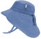 Jan & Jul Baby Sonnenhut für Jungen, Leicht und Verstellbar (M: 6-24 Monate, Blau mit Blau Trimmen)