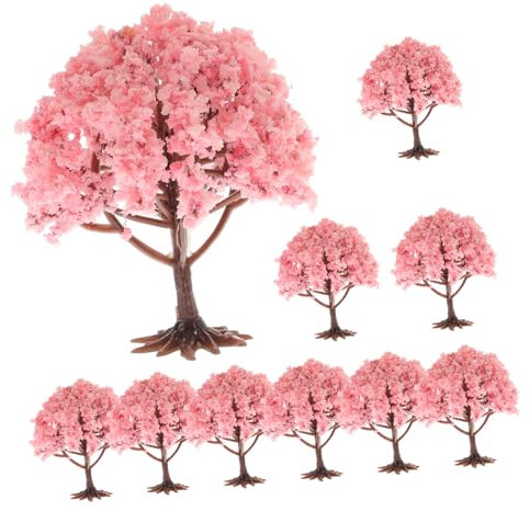 DOITOOL Miniatur Baum 10 Stück Künstliche Kirschblüten Bäume Für Modellbau Mikrolandschaft Tischdekoration Landschaftseisenbahn Zubehör
