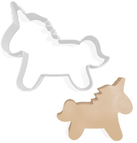 Grazioso tagliabiscotti a forma di unicorno - 3 dimensioni