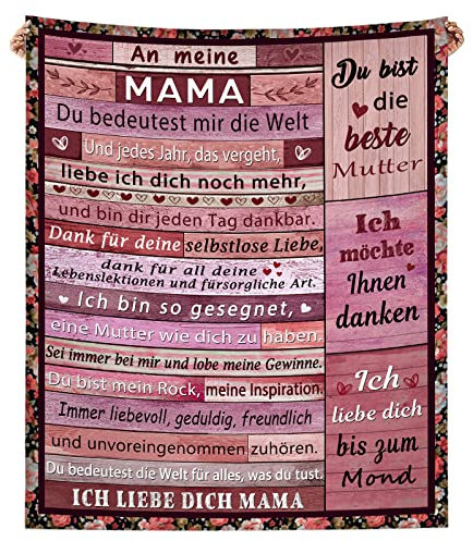 S SETEOSIR Kuscheldecke Geschenk für Mama Flauschige Tagesdecke Geschenke An Meine Mama Personalisierte Muttertagsgeschenke Mama Geburtstagsgeschenke Wolldecke