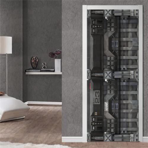 FLFK 3D Türtapete selbstklebend 77x200cm-Raum Hangar Bucht Türtapete Wandbilder- Mauer Aufkleber - Wasserdicht TürPoster für Zuhause Dekor(2 Stk/Set)