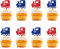 24 Stück – Zug-Cupcake-Topper, Blau & Rot Glitzer Steam Train Geburtstag Cupcake Picks, Transport Kuchen Dekorationen für Gender Reveal/First Birthday Party