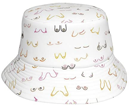 XVBCDFG Damen Herren Mode Fischerhut Sommer Sonnenhut Breite Krempe Fischermütze, Alle Brüste sind schön weiß., One size