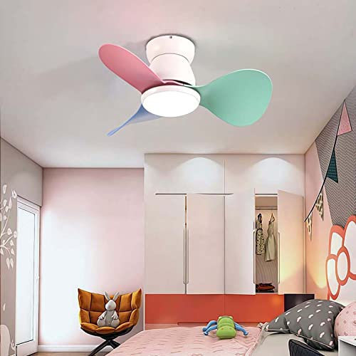 Color Ventiladores De Techo Con Luz 6 Velocidades Reversible Motor CC Moderno Ventilador Techo Con Luz Y Mando A Distancia Silencioso Para Salón, Dormitorio Cuarto De Los Niños