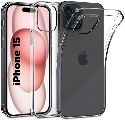 Clear Case For Apple iPhone 15 6.1'' Silicone Case Soft Gel Transparent Phone Cover For iPhone 15 (iPhone 15 6.1'')