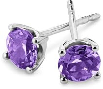 Orolino Damen Ohrstecker 585/- Gold 1,4cm Glänzend Amethyst weiß 067320126