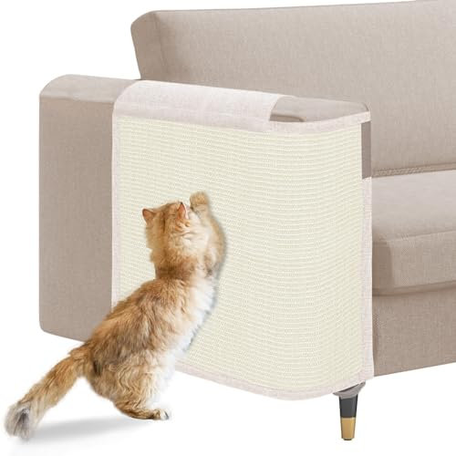 Katzenkratz-Sofaschutz, 50 cm L x 50 cm B Katzenkratz-Möbelschutz, Katzenkratz-Couch-Armschutz mit natürlichem Sisal zum Schutz von Couch, Sofa, Stuhl, Möbeln