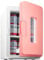 Mini Fridge 15 Liter/21 Cans, Portable AC+DC Power Small Fridge for Bedroom, Car, Office, Thermoelectric Cooler and Warmer Skincare for Food, Drinks, Cosmetics, Max & ECO Mode