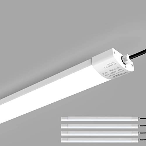 TONFFI 4er LED Feuchtraumleuchte 36W 120cm für Bad Keller Garage Feuchtraum Warenhaus, LED Wannenleuchte Feuchtraumlampe Werkstattlampe Röhre, Neutralweiß 4000K Wasserfest IP65