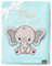Be Mammy Personalisierte Babydecke mit 3D Applikation Warme Kuscheldecke mit Namen und Geburtsdatum; Perfektes Baby Geschenk; Blanket; Krabbeldecke BE20-280 (Puderblau - Elefant)