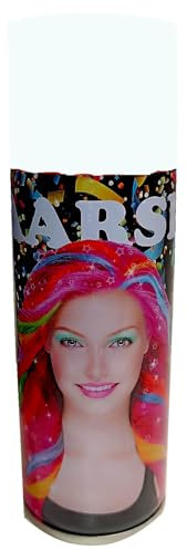 Spray metálico para el pelo, 225 ml, multicolor, para carnaval, carnaval, color blanco