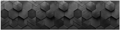 wandmotiv24 Fototapete panorama Graue Waben, selbstklebende Strukturtapete 260g - Klein (200x50cm) grau, waben, Romben, Muster, 3D M0114