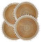 Sujurio Juego de 4 Manteles Individuales Redondos, Tapetes de Yute Tejidos Boho con de PompóN para DecoracióN de Mesa de Cocina de Comedor (Bola)