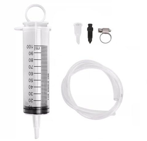 LIMEOW 100ml Spritze, Spritze Bremsflüssigkeit, Motorrad-Bremsen-Entlüftungsset, Schlauch 50cm, Bremsflüssigkeit Saugspritze, für die Reparatur von Motorrädern, Motorrollern und Autos