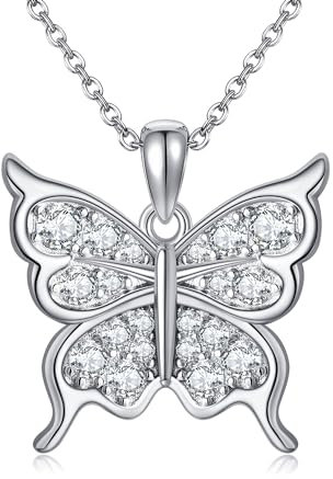 ONEFINITY Schmetterling Halskette Für Frauen - 925 Sterling Silber Anhänger, Zierlicher Schmuck, Geschenke Für Damen