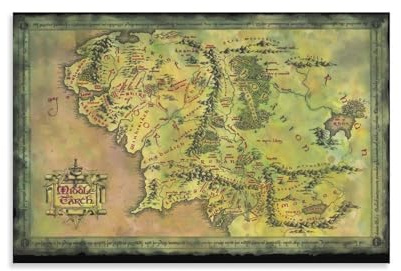 Generisch Poster 'Mittelerde-Karte vom Herr der Ringe' (1) Leinwand-Wandkunst-Poster, dekorativ, moderner Druck, Bild, Kunstwerke, Wandbild, 40 x 60 cm, für mehrere Räume