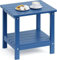 UDPATIO Kunststoff Beistelltisch mit 2 Ebenen,Gartentisch,Balkontisch Wetterfest for Kleiner Balkon,Terrasse,Garten,48x40x45CM,Blau