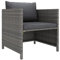 Xichuzi Gartensofa mit Kissen, Gartenlounge, Garden Sofa, Balkonmöbel, Gartenmöbel, Loungemöbel, Grau Poly Rattan