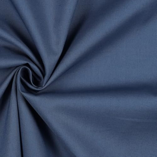 VmG-Store 2m Baumwollstoff Uni 100% Baumwolle Oeko-Tex KEINE Meterware über 70 Farben zur Auswahl (090 I Jeans)