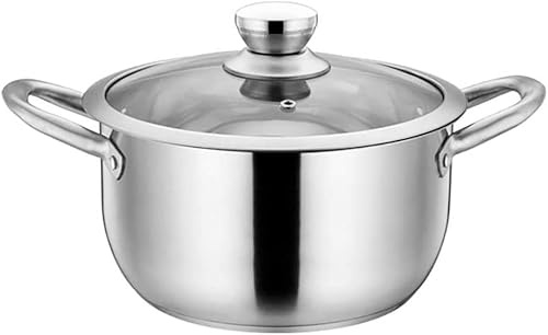 Stainless Steel Stock Pot with Lid, Stainless Steel Nonstick Covered Saucepot with Steamer Insert
