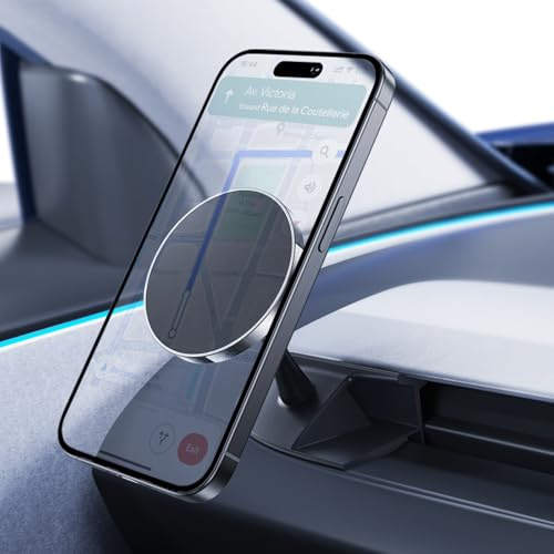 LANTU Soporte de teléfono móvil para Tesla Model Y 2025-2026 y Model 3 2024-2026 Imán para iPhone 12-17 Serie y teléfonos móviles con Funda magnética (no para Proformance)