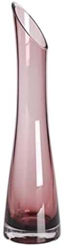 Vase Rose Simple 2, 4x9, 5 Verbe de Verre à col étroit Mince avec Bouche inclinable Minimaliste et élégant Pot de Fleurs pour la Maison, Mariage, pièce maîtresse Table, Rouge